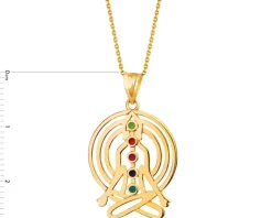 Złota zawieszka z emalią - joga