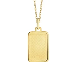 Złota zawieszka z emalią - medalik z wizerunkiem Chrystusa