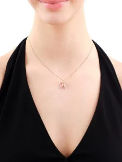 Złota zawieszka z emalią - motyl