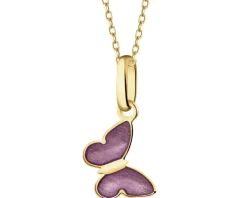 Złota zawieszka z emalią - motyl