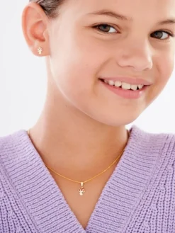 Złota zawieszka z emalią - muchomor