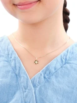 Złota zawieszka z emalią - piłka nożna