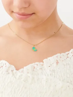 Złota zawieszka z emalią - ptak