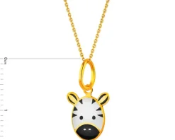 Złota zawieszka z emalią - zebra