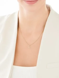 Złota zawieszka z kamieniem księżycowym - Koziorożec