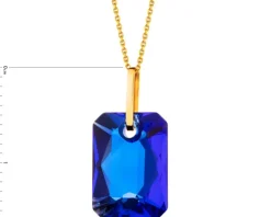 Złota zawieszka z kryształem syntetycznym