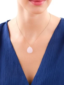 Złota zawieszka z kwarcem