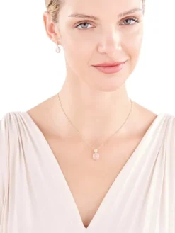 Złota zawieszka z kwarcem