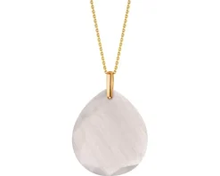 Złota zawieszka z kwarcem