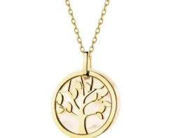 Złota zawieszka z masą perłową  - drzewko