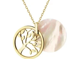 Złota zawieszka z masą perłową  - drzewko