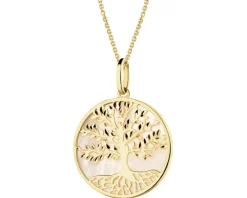 Złota zawieszka z masą perłową - drzewko