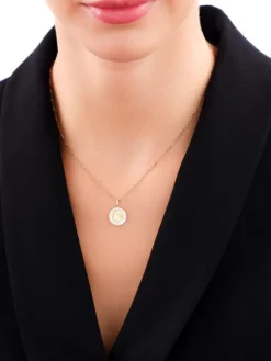 Złota zawieszka z masą perłową - medalik, Papież Jan Paweł II