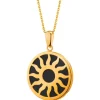 Złota zawieszka z onyksem - Słońce