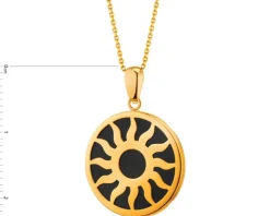 Złota zawieszka z onyksem - Słońce