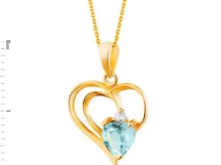 Złota zawieszka z topazem i cyrkonią - serce