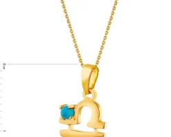 Złota zawieszka z turkusem - Waga