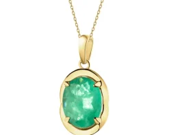 Złota zawieszka z turmalinem syntetycznym