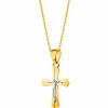 Złota zawieszka z wizerunkiem Chrystusa - krzyż