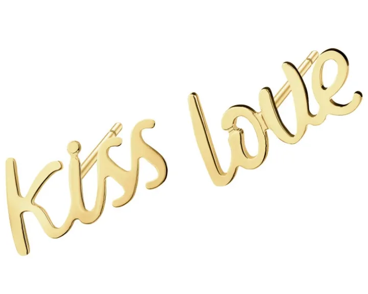 Złote kolczyki - kiss love