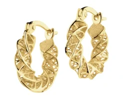 Złote kolczyki - koła, 15 mm