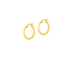 Złote kolczyki - koła, 18 mm