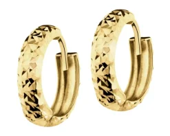 Złote kolczyki - koła, 14 mm