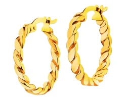 Złote kolczyki - koła, 18 mm