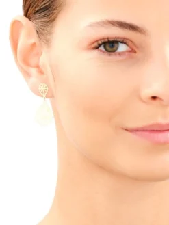 Złote kolczyki - kwiaty