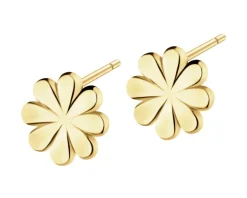 Złote kolczyki - kwiaty