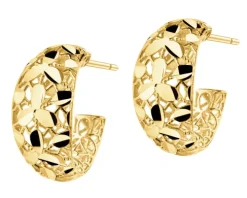 Złote kolczyki - kwiaty