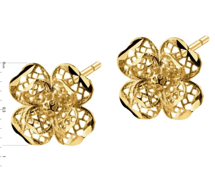 Złote kolczyki - kwiaty