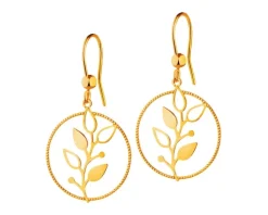 Złote kolczyki - liście