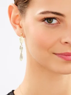 Złote kolczyki - liście