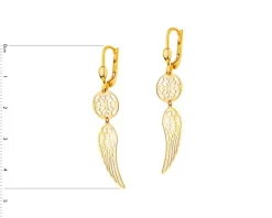 Złote kolczyki - rozety, skrzydła