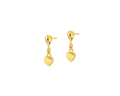 Złote kolczyki - serca