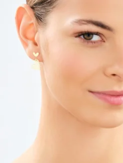 Złote kolczyki - serca