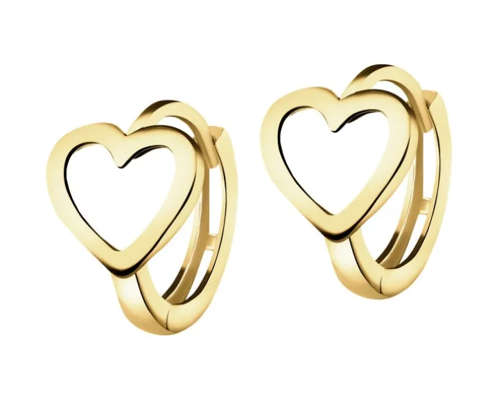 Złote kolczyki - serca