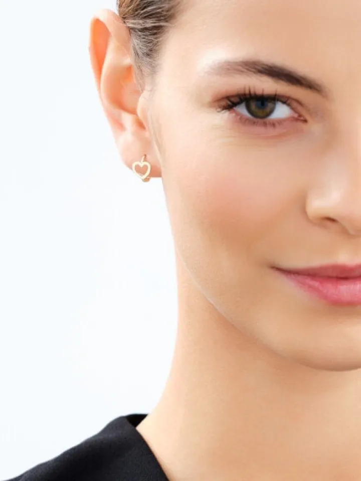 Złote kolczyki - serca