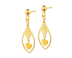 Złote kolczyki - serca