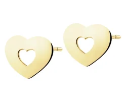Złote kolczyki - serca