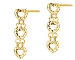 Złote kolczyki - serca