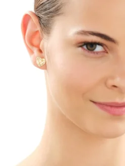 Złote kolczyki - serca