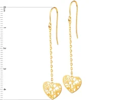 Złote kolczyki - serca