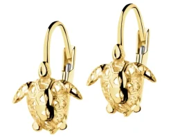 Złote kolczyki - żółwie