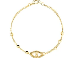 Złote kolczyki, bransoletka i naszyjnik  - komplet