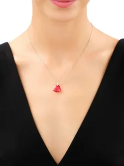 Złote kolczyki i zawieszka z kryształami syntetycznymi - komplet