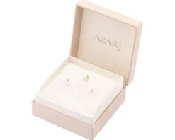 Złote kolczyki i zawieszka z kryształami syntetycznymi - komplet