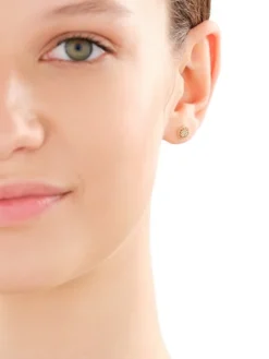 Złote kolczyki i zawieszka - komplet - kwiaty