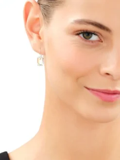 Złote kolczyki i zawieszka z kryształami syntetycznymi - komplet